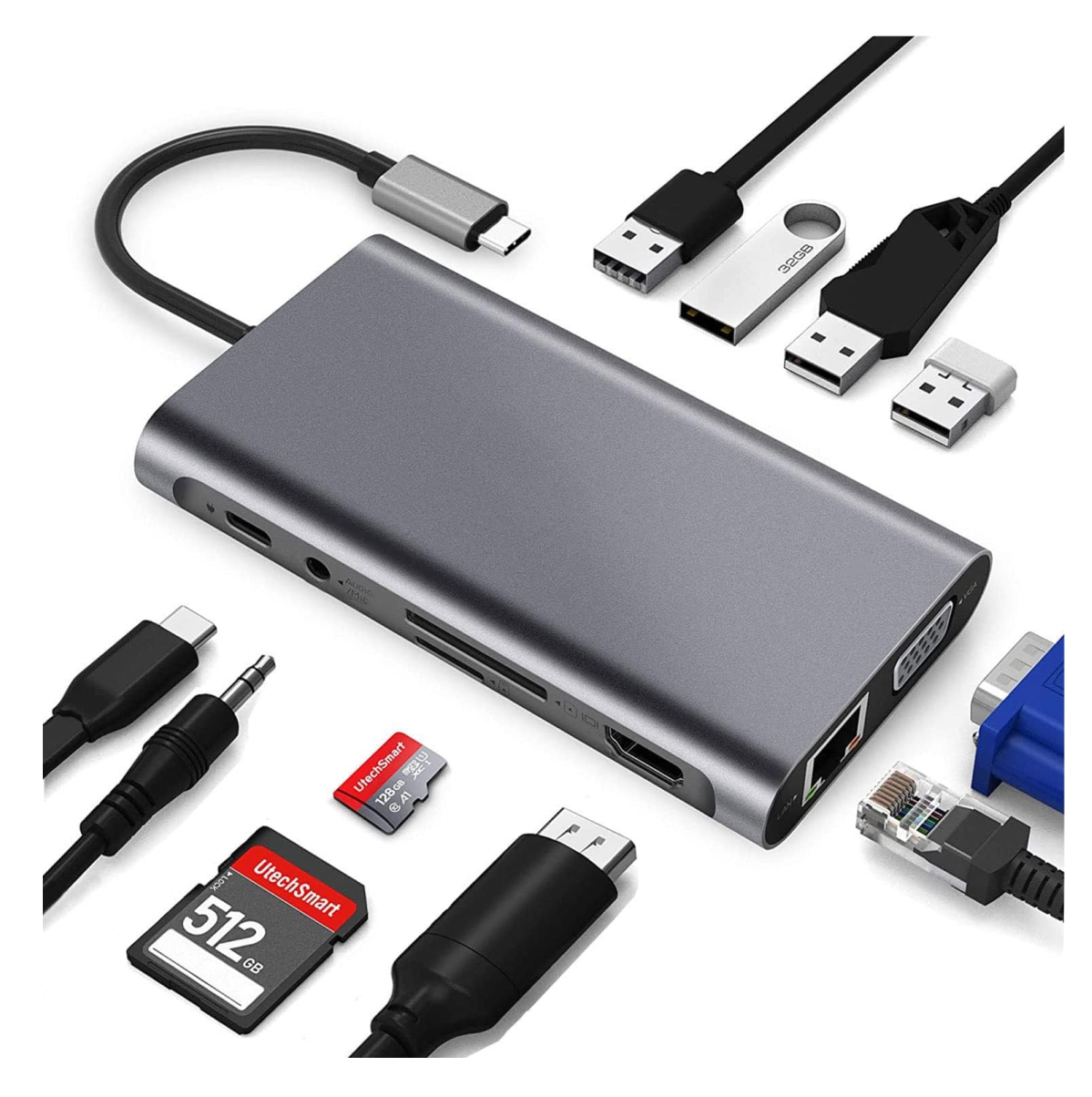 Hub Adaptador MultiPuerto 11 En 1 Usb-c